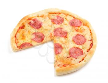 pepperoni pizza isolated on white background