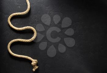 ship rope at black background  texture