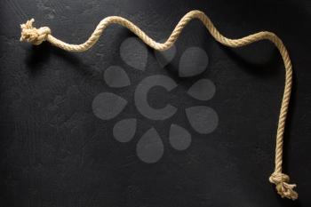 ship rope at black background  texture