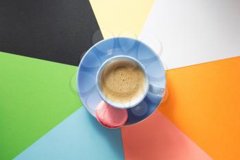 cup of coffee at colorful background