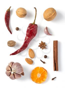 spices isolated on white background