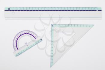 ruler metric at white background, top view