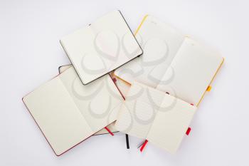 notebook or notepad at white background, top view