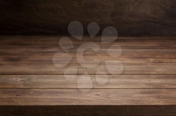 empty wooden table in front, plank board background texture surface