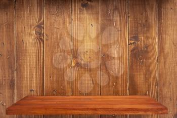 wooden shelf at wall background texture surface