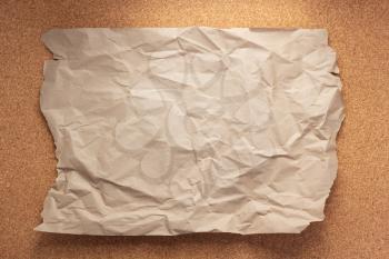 sheet of paper at corkboard as background texture