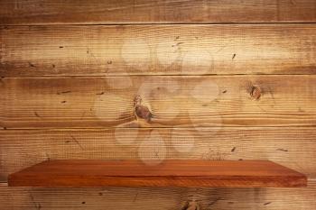 wooden shelf at wall background texture surface