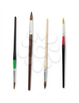 paint brush collection isolated at white background