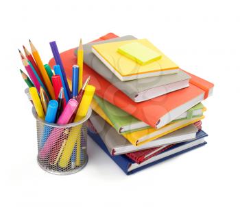 office and school supplies isolated at white background