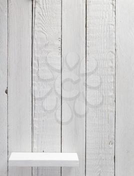 wooden shelf at white background texture