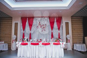 Hall for celebration of a wedding banquet.
