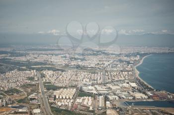 Panorama of city from height of bird's flight.