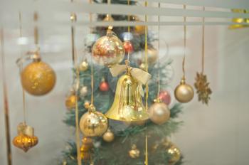 A small decorative tree as an ornament store for the Christmas holidays.