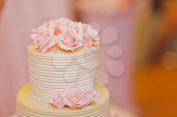 Edible cake on the holiday table.