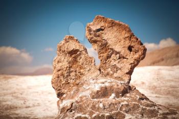 Salt sculptures is beautiful geological formation of Moon Valley in Atacama Desert - Chile, Latin America