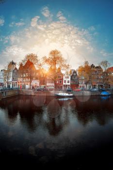 Amsterdam autumn. beautiful places in Europe