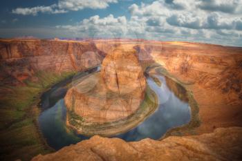 Famous Horseshoe Bend of the Colorado River in northern Arizona
