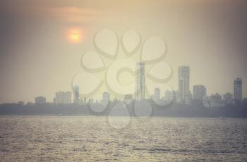 Marine Drive - quay Mumbai (Bombay). It has a crescent shape. India