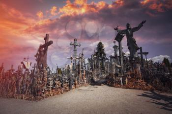 mountain of crosses is a shrine in Lithuania, a place of pilgrimage