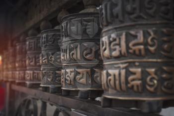 Kathmandu in Buddhist temples are prayer drums