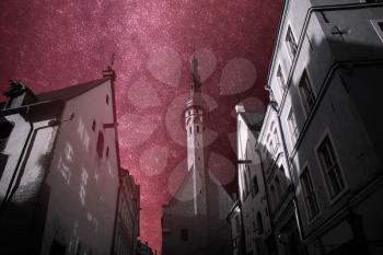 picturesque and very beautiful  photos of Tallinn. The starry sky shines at night.