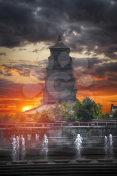 large pagoda of wild geese in Xi'an. The largest monument of Chinese architecture