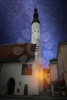 old streets of Tallinn. At night the stars shine