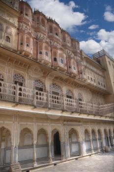 Hawa Mahal  is a harem in the palace complex of the Jaipur Maharaja, built of pink sandstone in the form of the crown of Krishna