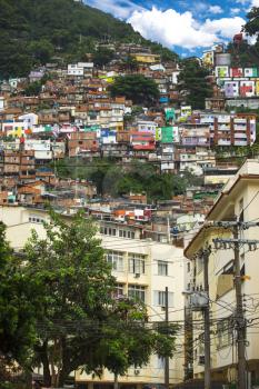 Rio de Janeiro downtown and favela.  Brazil