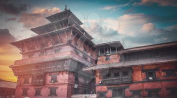 Temples of Durbar Square in Bhaktapur, Kathmandu valey, Nepal.