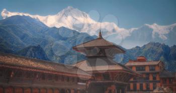 Temples of Durbar Square in Bhaktapur, Kathmandu valey, Nepal.