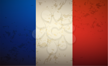Flag France isolated on grunge background vector