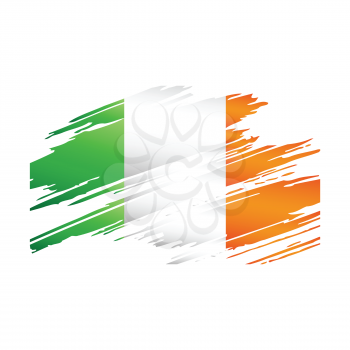 Flag Ireland in the form traces brush isolated vector
