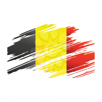 Flag Of Belgiumin the form traces brush isolated vector