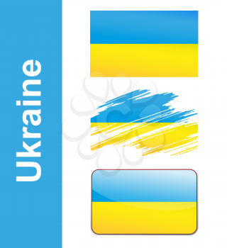 Flag Ukraine isolated on white background vector