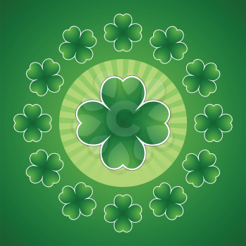 Clover leaf element background for happy St. Patricks Day