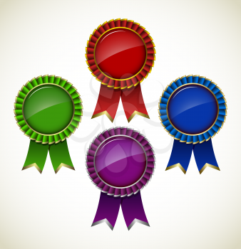 Award Rosette - Ribbon Icon - vector set EPS10