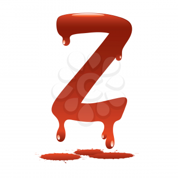 letter Z in the form of current liquid paint
