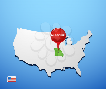 Missouri on USA map