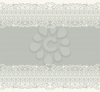 White ribbon lace vector vintage