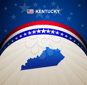 Kentucky map vintage vector background