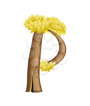 Letter in the form of tree vector