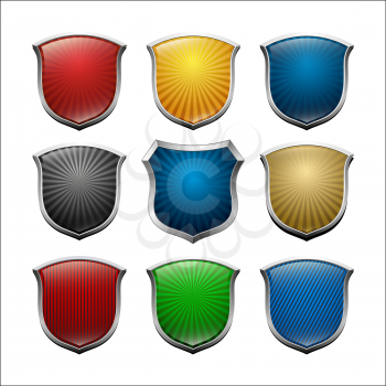 vector set shield icon