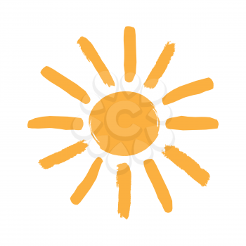 Symbol sun in the form children's drawing