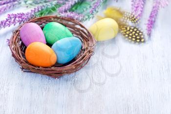 decorative painted Easter eggs, color eggs, easter background