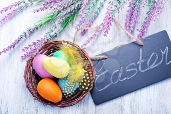 decorative painted Easter eggs, color eggs, easter background