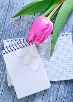 flowers and note