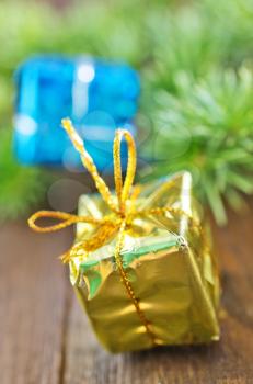 color presents, christmas presents on a table