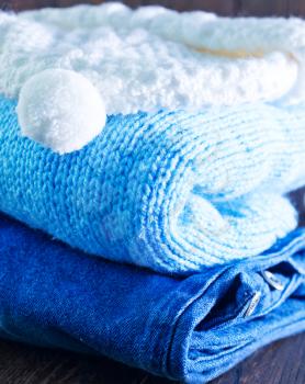 baby clothes for boy on the wooden table