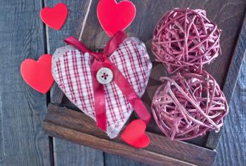 red heart on wooden background,background for Valentine's day